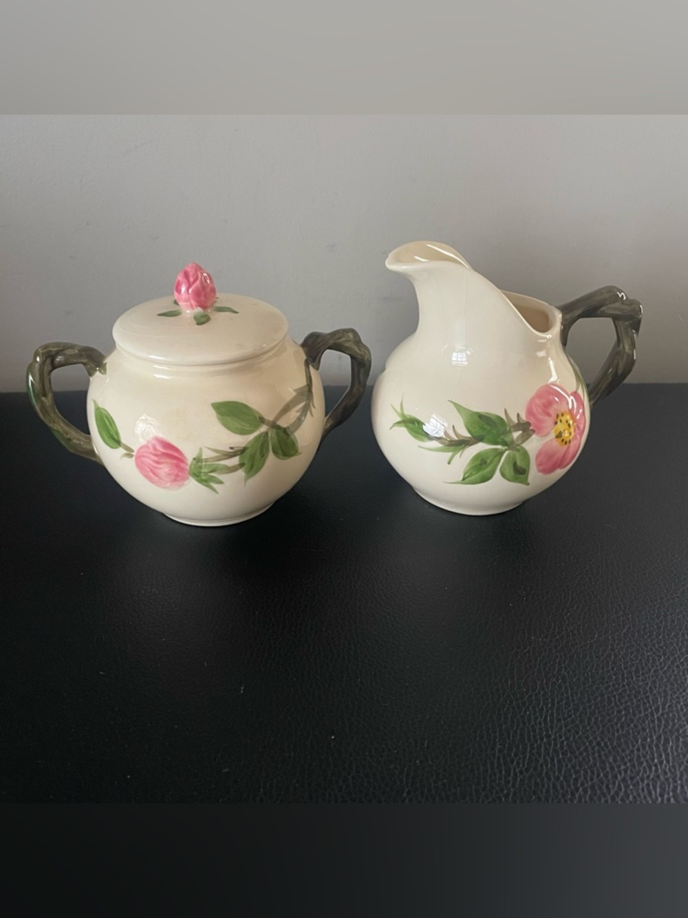 Franciscan Desert Rose sugar bowl and  creamer set